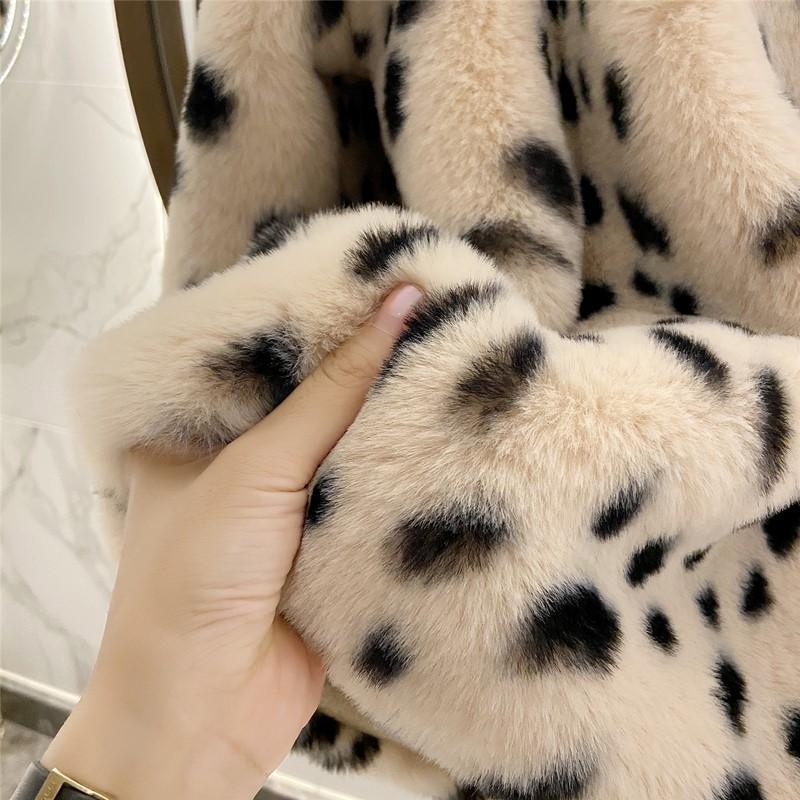 Plush Jacket Women Winter Short Korean Version Loose Faux Fur Leopard Print Coat