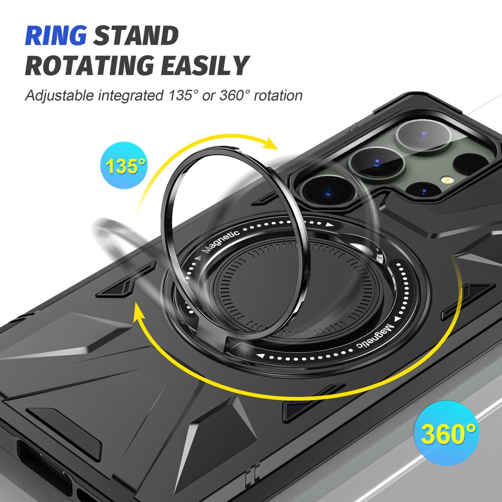 Magnetic Finger Ring Stand Phone Case for Samsung Galaxy S25 Ultra S24 FE S23 Plus A55 A35 A15 A54 A14 A34 A05S Cover