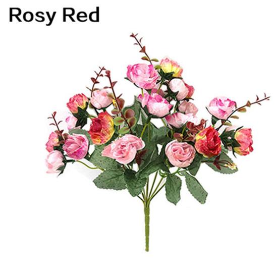 1 Bouquet 21 Heads Home Wedding Decor Fake Artificial Rose Flowers Blossoms