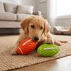 Bite Tough Squeaky Rugby Ball Rubber Dog Molar Toy Indestructible Dog Toy  Teeth Grinding Clean
