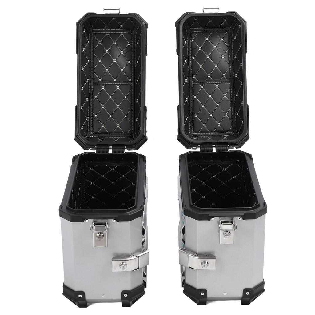 35L Motorcycle Side Case Aluminium Alloy Motorbike Hard Side Saddlebag Box with   Lock Mounting Bracket for Riding Gear Helmet