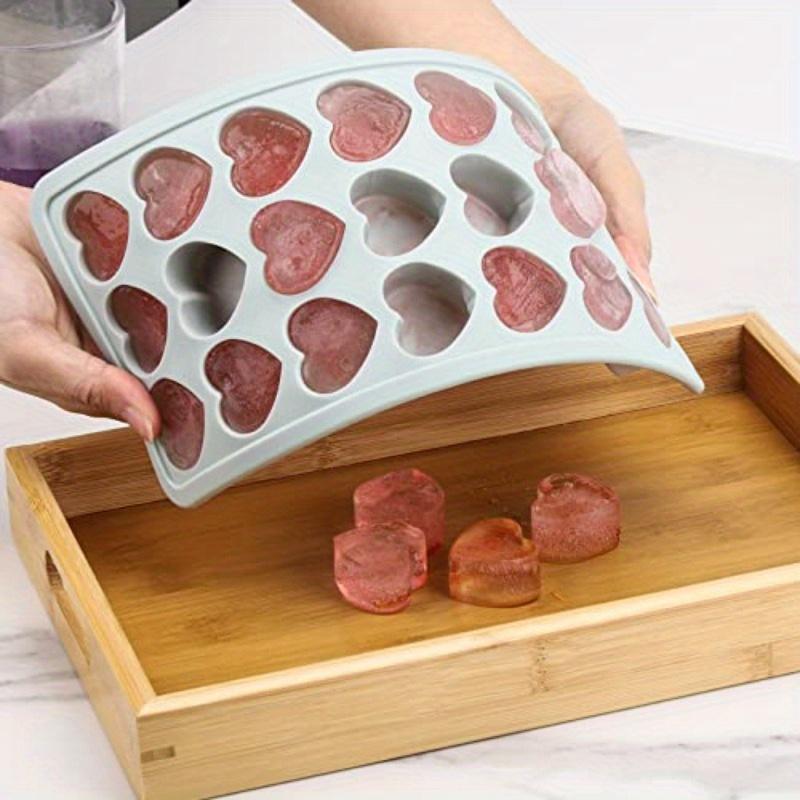 Heart Shaped Ice Cube Trays with Lid Silicone Heart Mold Easy Release Ice Trays 21Cavity Heart Molds for Ice Cubes Gelatine Chocolate Baking and Candy