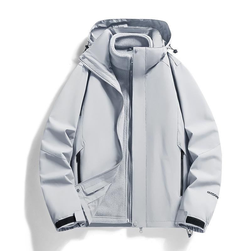 Outdoor Couple Jacket with Detachable Cap Waterproof and Windproof Jacket for Teenagers Mountaineering Clothes.