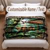 Coperta Morbida a Tema Dinosauri Personalizzata con Stampa Nome Testo Coperta Calda Decorazione Divano Casa Camera da Letto