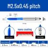 Cobalt Blue Nano-Coated Stainless Steel Spiral Tap Drill Bit Set M2-M8