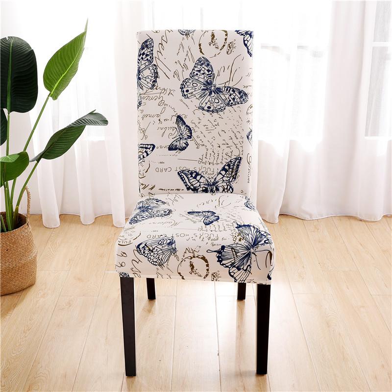 Spandex Printing Chair Cover Modern Removable Anti-Dirty Kitchen Seat Case Stretch Chair Slipcovers For Banquet Dining  Room