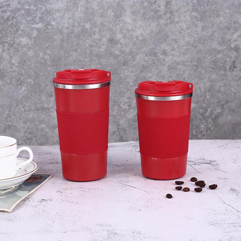 304 Stainless Steel Smart Coffee Mug with Silicone Sleeve - Insulated Travel Cup for Outdoor and Car Use