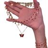 Romantic Red Dream Multi-layer Butterfly Necklace for Women