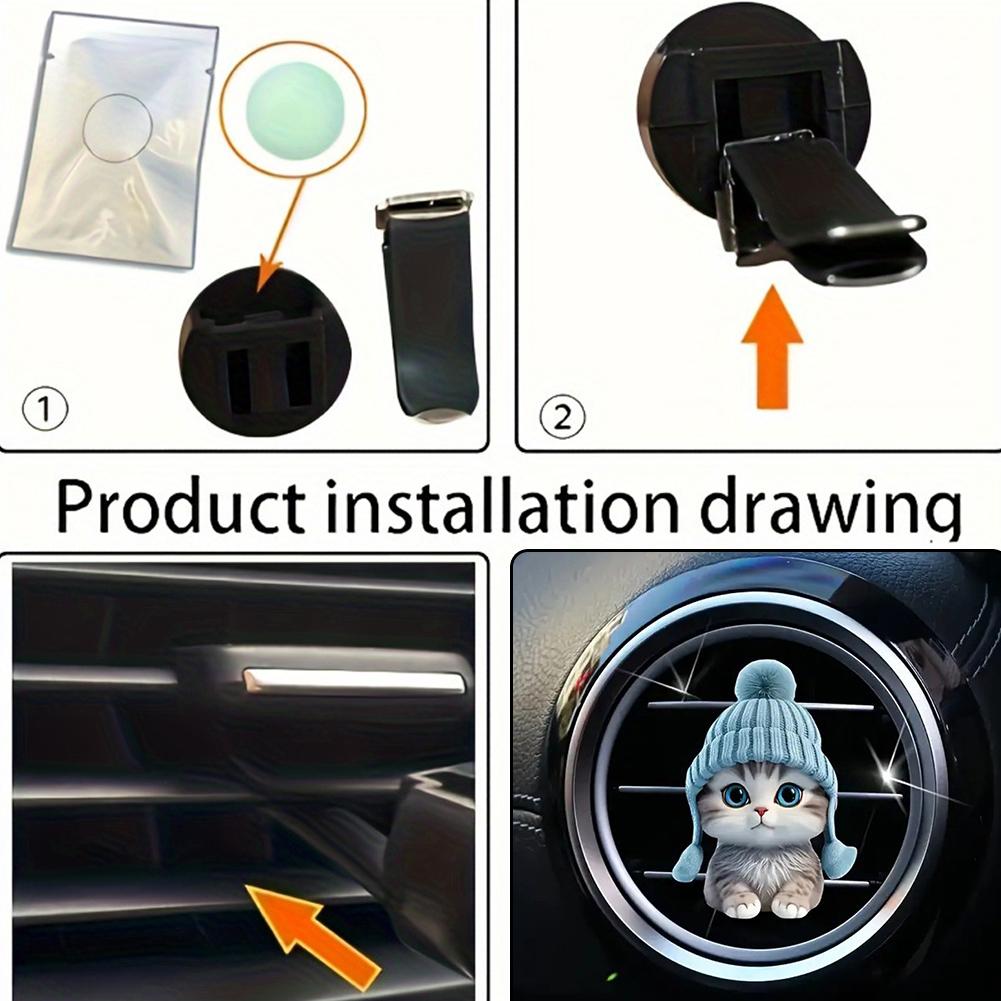 Ventilation Clip Universal Simple Installation Portable Fun Cartoon Cats Dogs Air Vent Clips Acrylic Car Interior Decoration