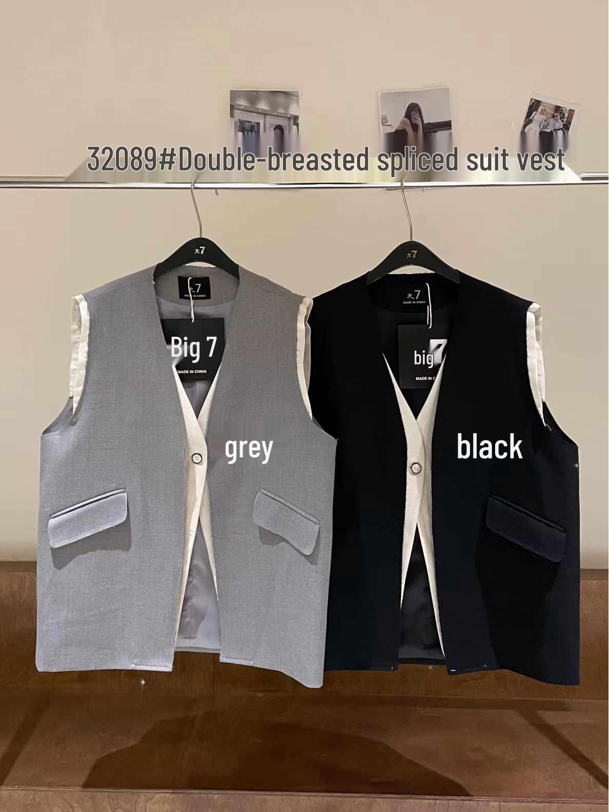 

Женский жилет большого размера в корейском стиле с бахромой и пэчворком, комплект из двух предметов One Size L серый