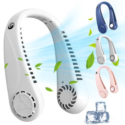 Přenosné ventilátory na krk Mini LED digitální displej Bezlopatkový ventilátor 1200mAh USB dobíjecí handsfree chladicí ventilátor s 5 rychlostmi větru