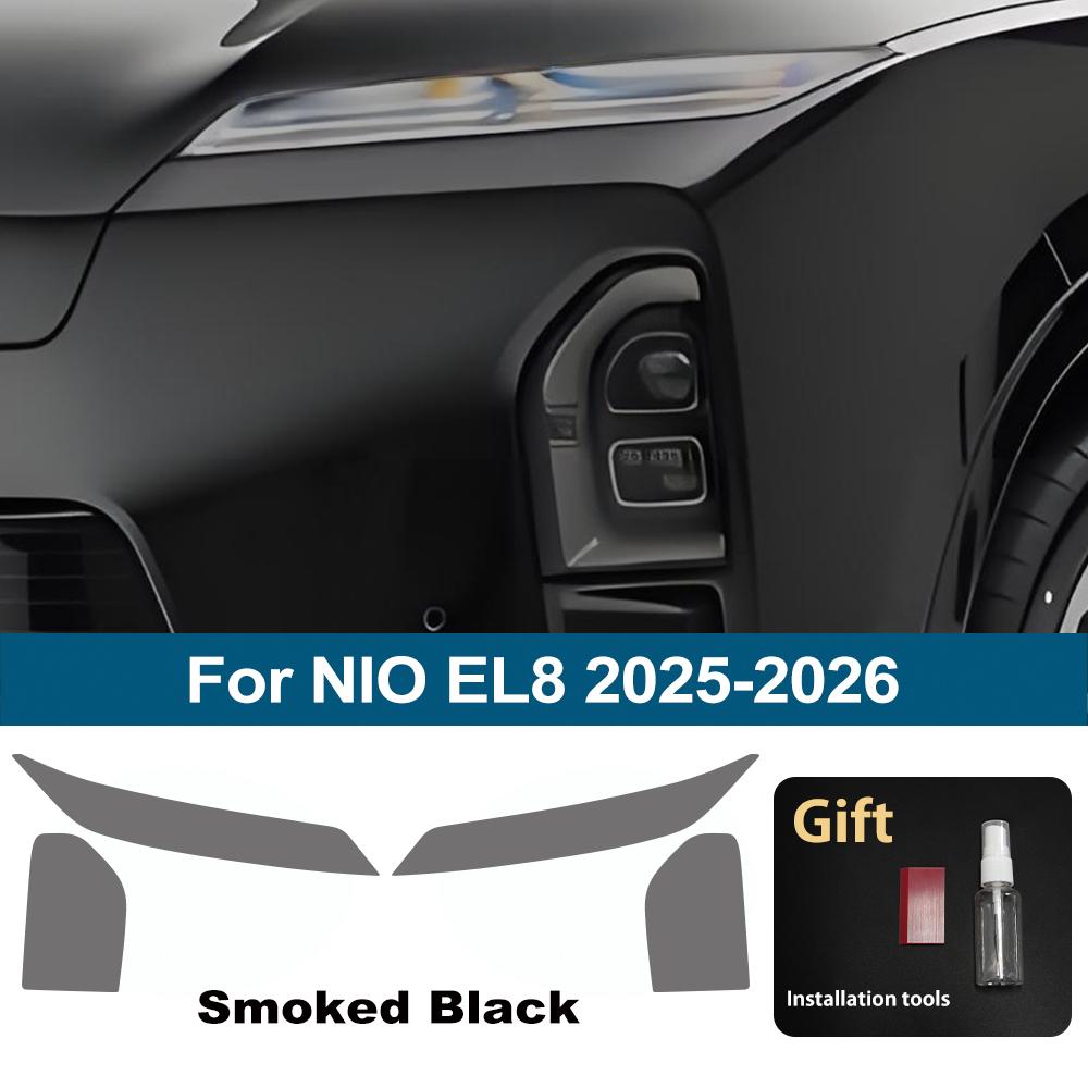 

For NIO EL8 2025-2026 High-Gloss Smoke Black Pre-Cut TPU Car Headlight Protection Film PPF Kit Anti-Scratch Vinyl Wrap Cover Kit For EL8 25-26 SMK
