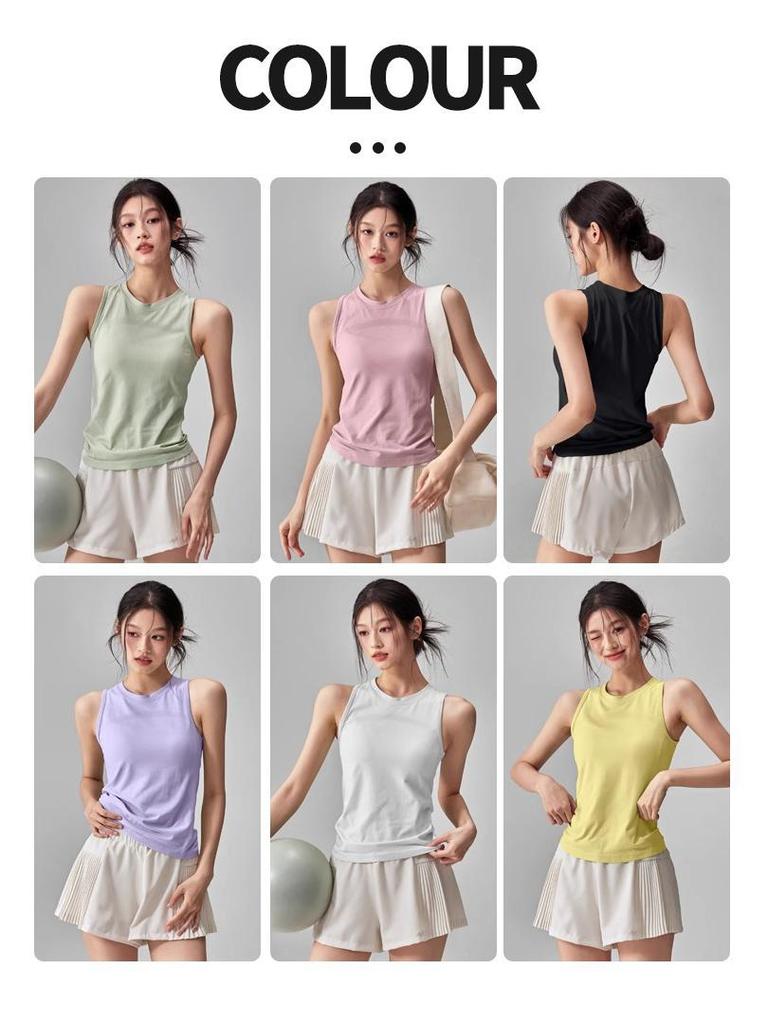 Women's Quick-Dry Yoga Tank: Slimming, Elastic, Sleeveless Sports Top for Summer Fitness and Running