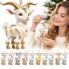 2D Flat Goat Hanging Ornament Set Acrylic Shining Animal Hanging Decoration Artificial Rhinestone Simulation Keychain