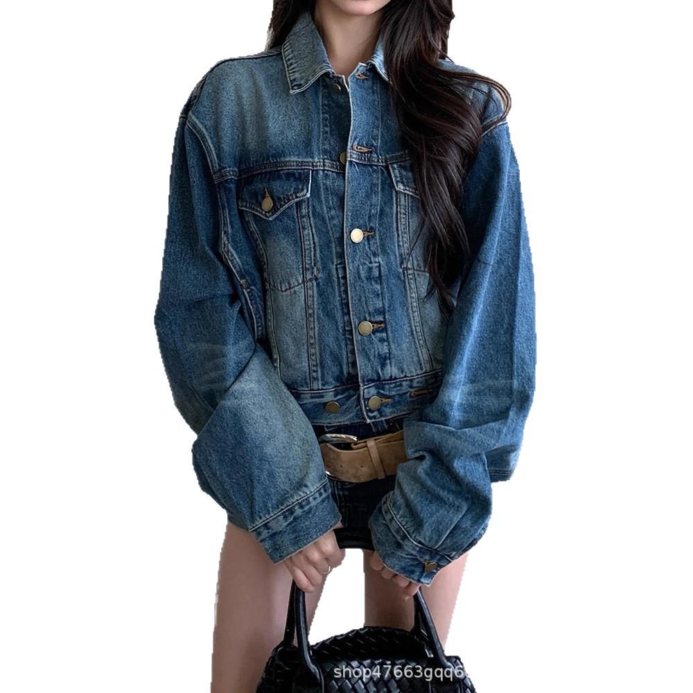 Korean Style Spring 2026 Petite Denim Two-Piece Tea Outfit Large