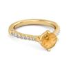 Citrine White Topaz Accent Band Ring - 925 Sterling Silver Gold Vermeil
