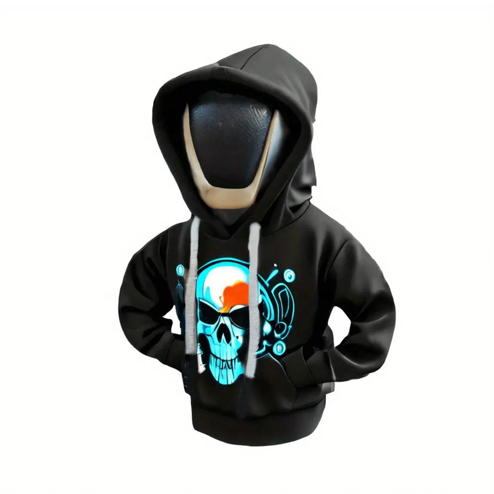 Creative Skull Car Gear Lever Hooded Clothes Car Gear Lever Cover Small Hoodie Car Interior Gear Shift Cover