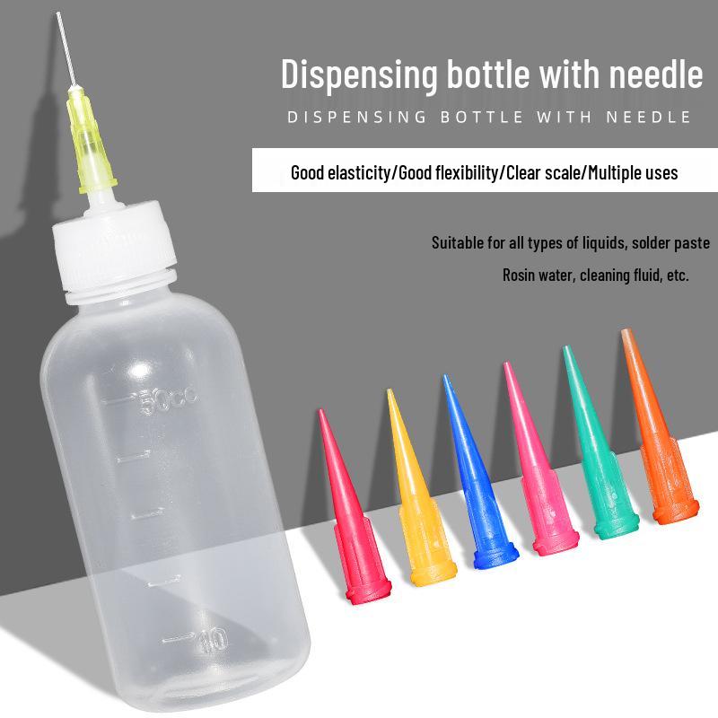 

50ml Industrial Needle-Dispensing Bottle for Solder Flux, Solvent, Glue, and Oil