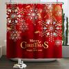 1/3/4pcs Navidad Merry Christmas 3D Printing Shower Curtain Polyester Waterproof Green Festival Accessories For Bathroom Decor