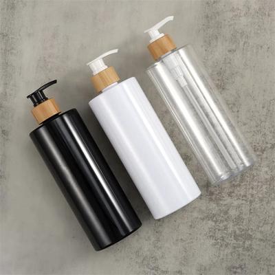 300/400/500ml Soap Dispenser Bottle Bamboo Shampoo Body Wash Conditioner With Bamboo Wood Pump Head Refill Lotion Sub Bottling