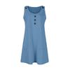 Women's Color Round Neck Fashionable Short Skirt Pocket Casual Dress
