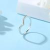 Original 925 Sterling Copper Ring Wishbone Love Heart Crystal Rose Gold Rings For Women Wedding Engagement Birthday Gift Zircon