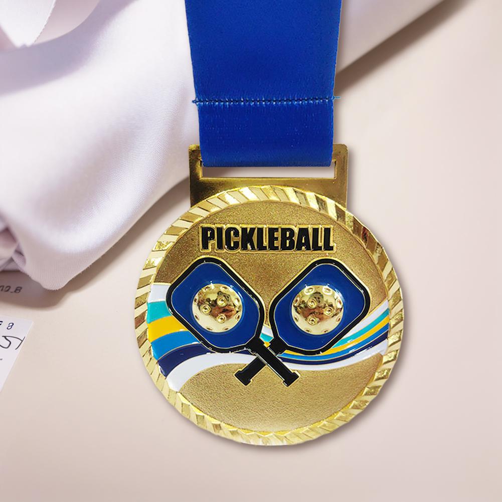 6.8cm Pickleball Medal Metal Winner Medals with Neck Ribbon Pickleball Award Medals Zinc Alloy for Games Sports Competitions