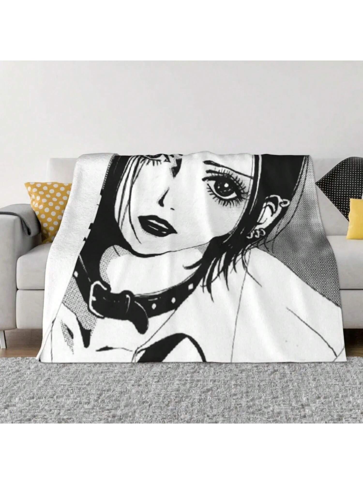 

Эй Нана Осаки Одеяла Ай Ядзава Аниме Манга Пушистые Винтажные Мягкие Пледы Для Покрывала Текстильный Декор 75X95CM серый