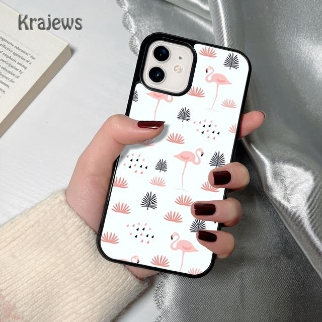 Krajews Animal Flamingo soft Phone Case Cover For iPhone 17 Air 16 15 14 plus 12 13 pro max coque Shell Fundas
