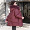 SNOWFLYING Women's Mid-Length Down Jacket with Fox Fur Collar
