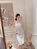 Girly Pajamas Summer Ice Silk Bear Pajamas Japanese Sweet Pajamas Homewear Cute Cartoon Suspender Skirt Powder