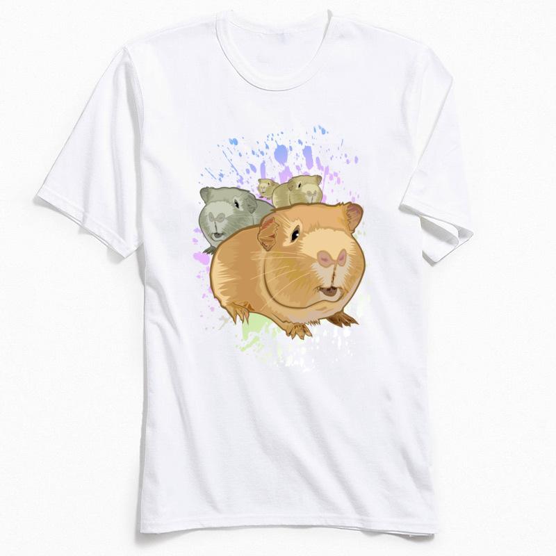 100 Cotton Unisexs Tshirt Short Sleeve Guinea Pigs T Shirts Printed Tees Cheap Funny Round Collar Tops Tshirt Kawaii Clothing