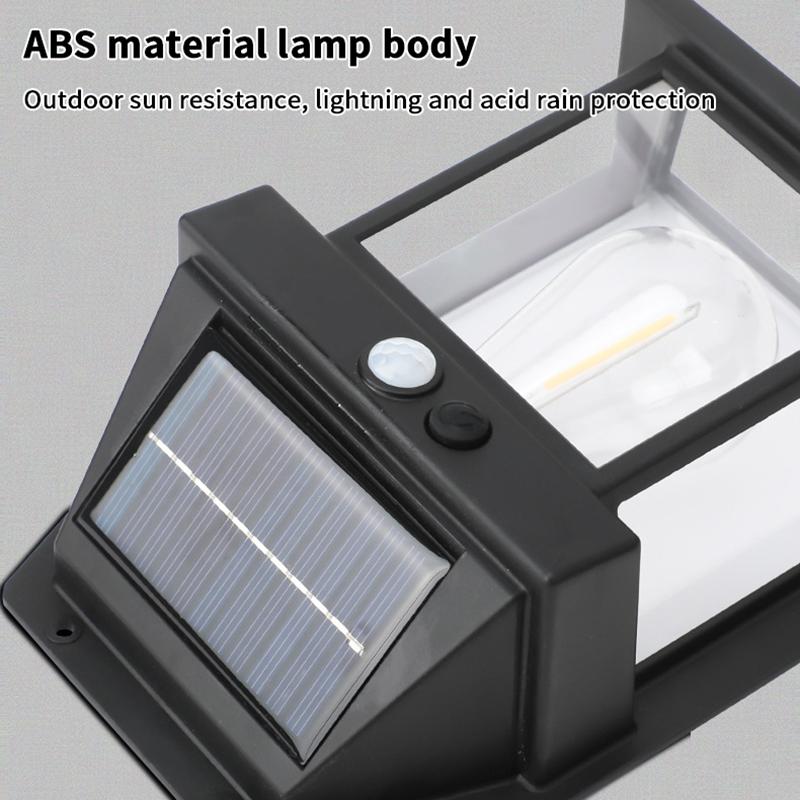 Solar Powered Outdoor Courtyard Tungsten Wall Lamp Retro Sensing Lighting Waterproof Outdoor Garden Energy-Saving Street Lamp