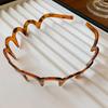 Brown Resin Wave Toothed Headband for Women Girls High Skull Top Korean Zigzag Hair Comb Notched Hairband Hair Accessories