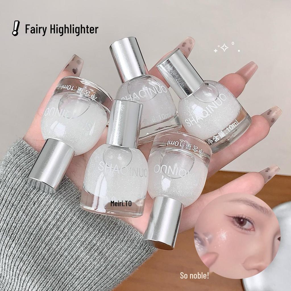 SHAQINUO Shimmer Liquid Highlighter: Fine Rhinestone Shimmer for a Delicate, Three-Dimensional Facial Glow. Suitable for Daily Makeup Use.