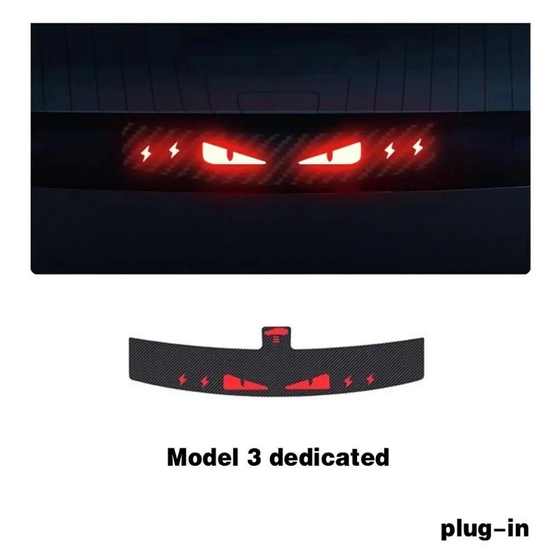 1PC Car Stickers Top Tail Light Emblem For Tesla Y Stickers Auto Mounted Brake Light Projection Board Decal for Tesla Model 3