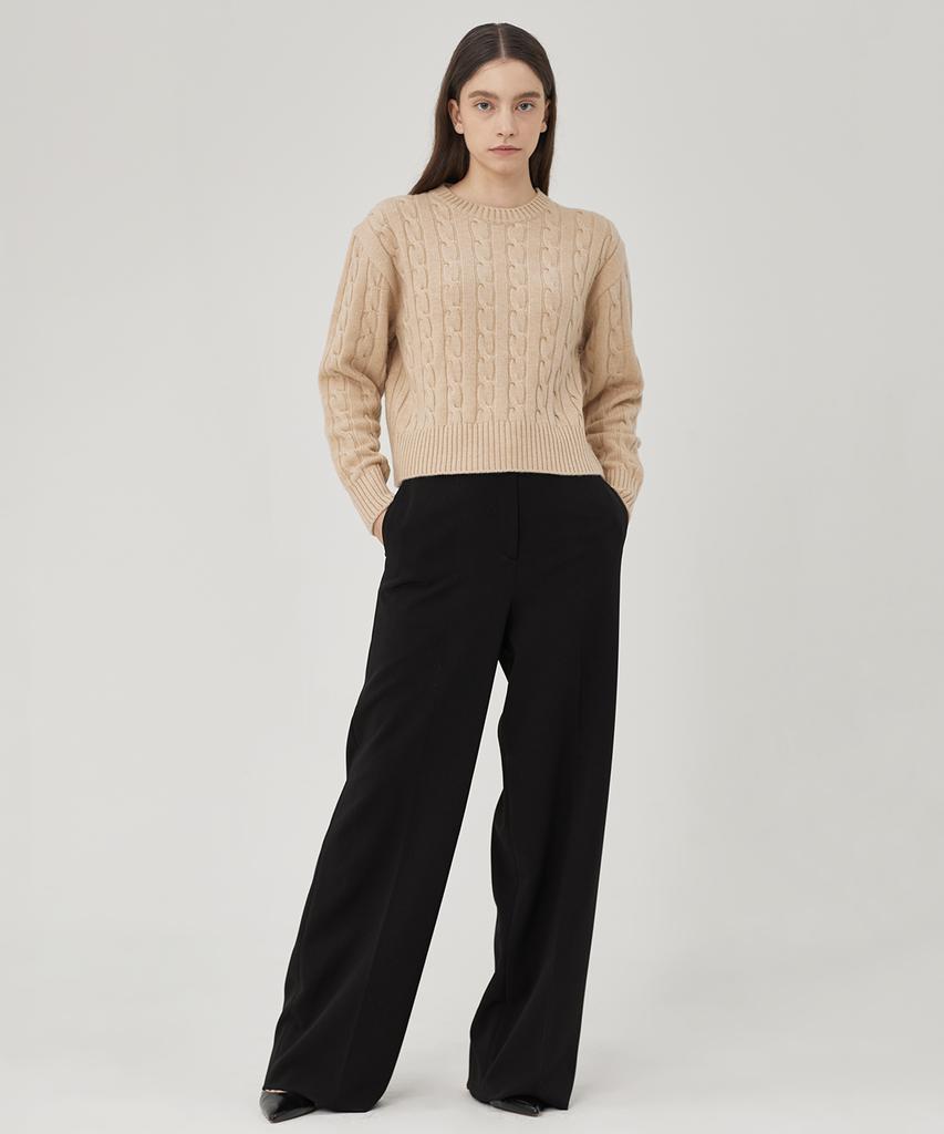 KEI CURRENT Cable Knit_Light Beige