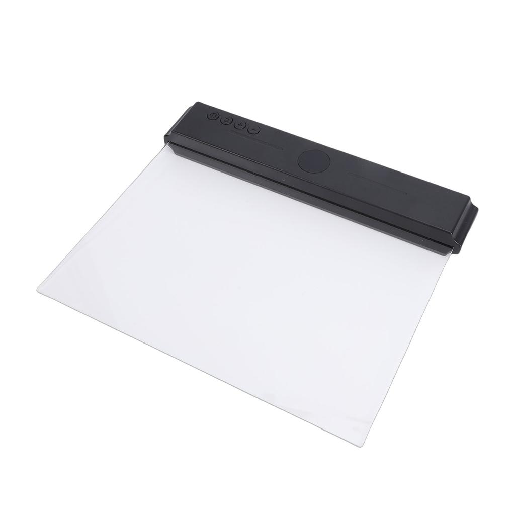 LED Book Light Transparent Panel Flat Reading Lamp with 3 Colors Dimmable and Timer Full Page Illumination Black Base