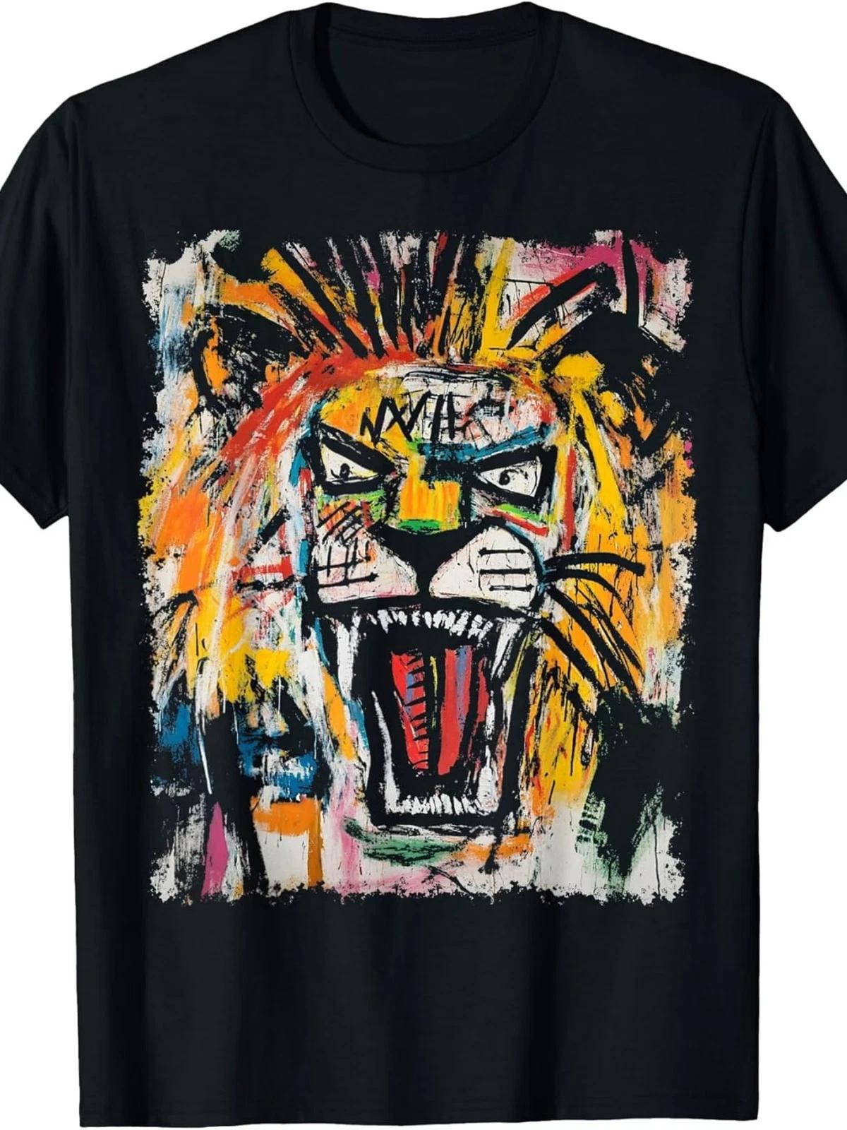 Pop Art Style Lion 90s Graffiti T-Shirt.jpgSame style for men and women 2026 sum L