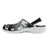 White Printed EVA Clogs Women Men Breathable Lightweight Slip On Garden Beach Pool Bathroom Home Casual Shoes Beach Travel Wear