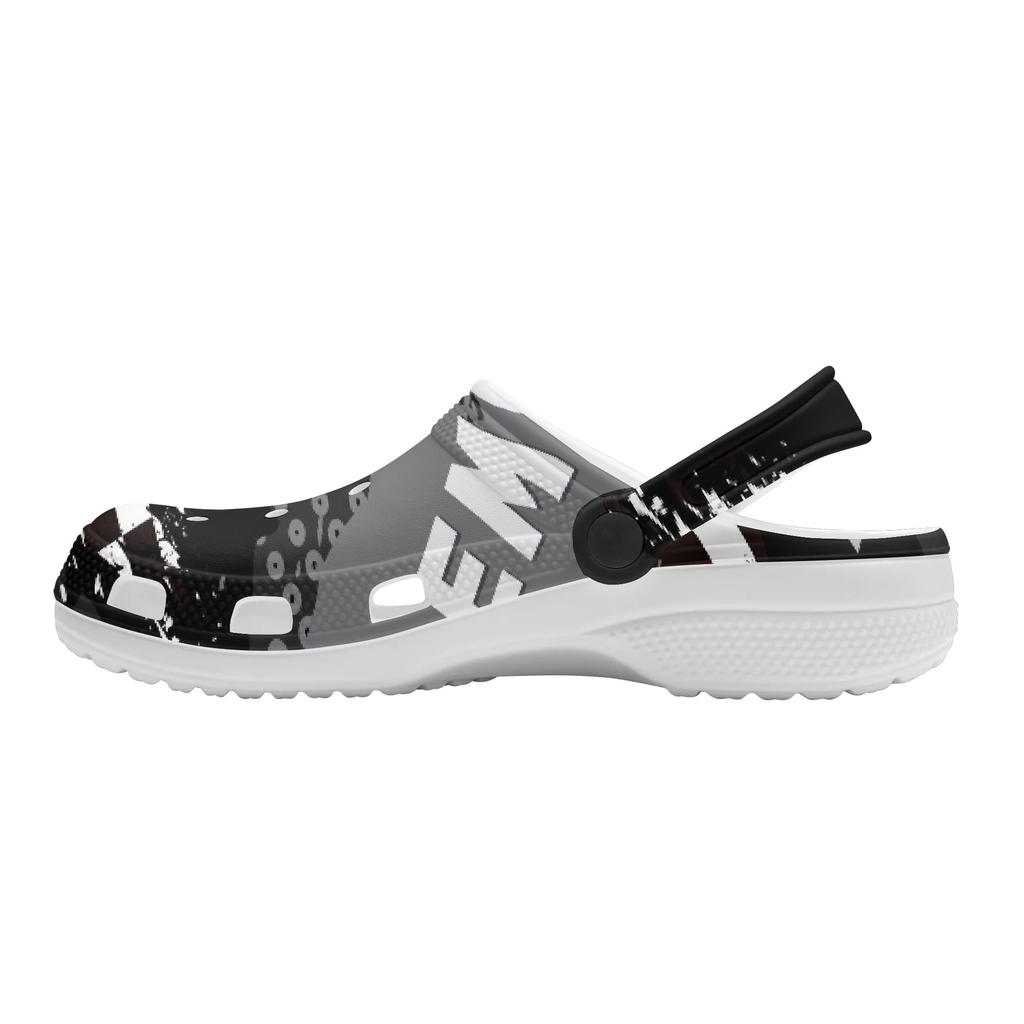 White Printed EVA Clogs Women Men Breathable Lightweight Slip On Garden Beach Pool Bathroom Home Casual Shoes Beach Travel Wear