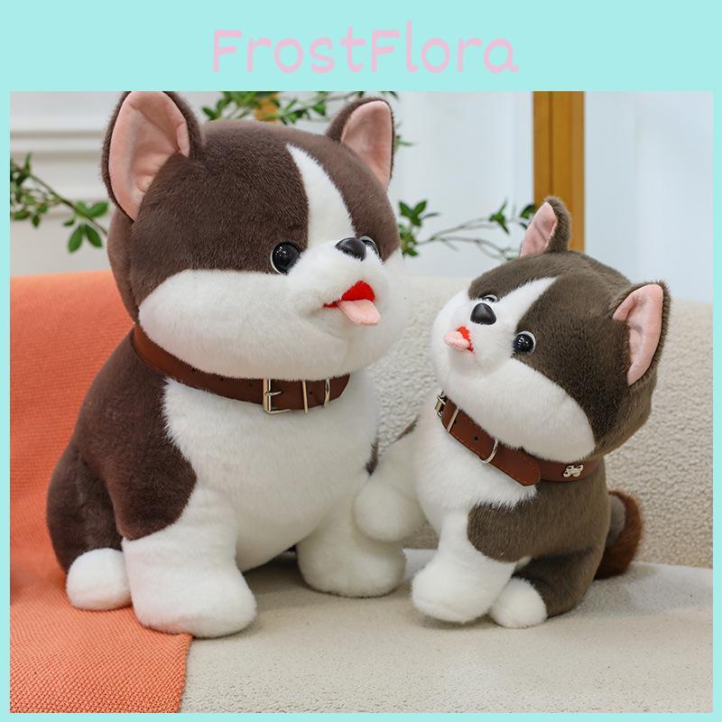 Cute Plush Dog Toy For Kids Grey Pp Cotton Stuffed Animal Decor