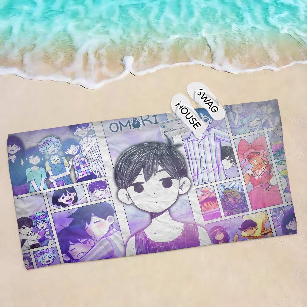 Hot Game O-Omori Bath Towel Microfiber Soft Water Absorbing Breathable For Girl Kids Decorative Cartoon Beach Towel