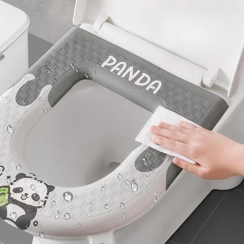 1pc Waterproof Toilet Seat Cover for All Seasons, Soft Cushion, Universal Fit, Washable, Non-Slip Bathroom Upgrade