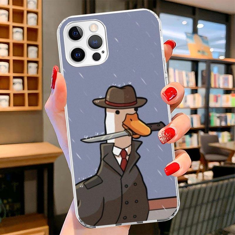 Cartoon Cute Goose Game Cover Phone Case For iPhone 16 17 Air 15 14 Pro Max 16E Phone Case 13 Mini 12 11 7 SE 8 Print Pattern Fi