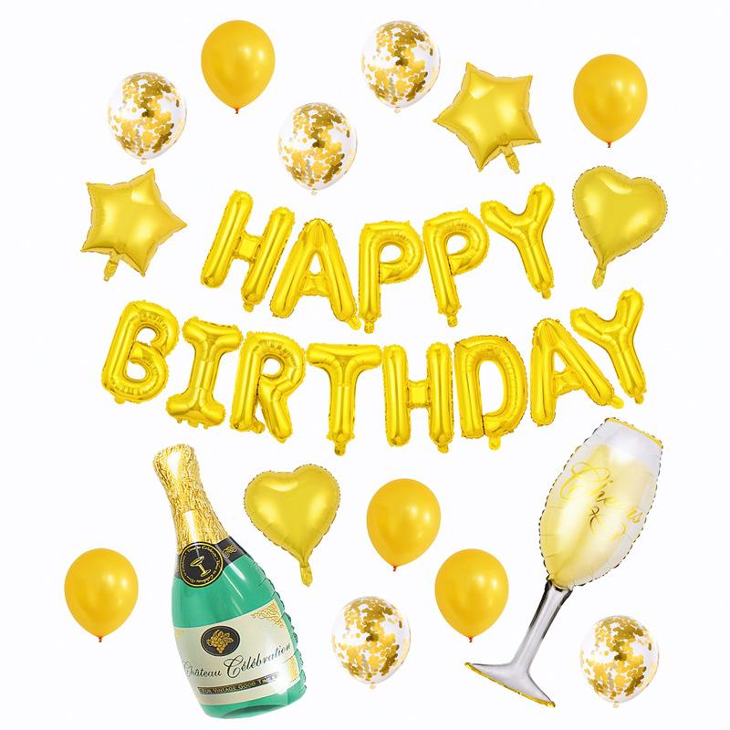 Champagne Bottle Set Aluminum Film Balloon Birthday Party Party Decoration Aluminum Foil Balloon