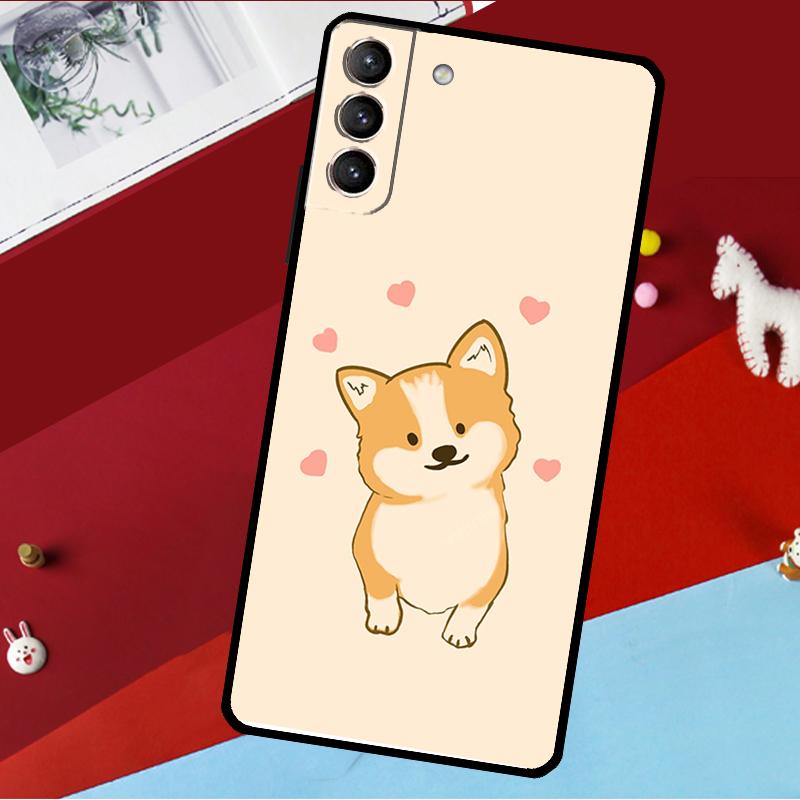 Cartoon Corgi Funda For Samsung Galaxy S26 Ultra S24 S22 S23 S25 Plus S20 S21 FE S9 S10 S25 FE Phone Case