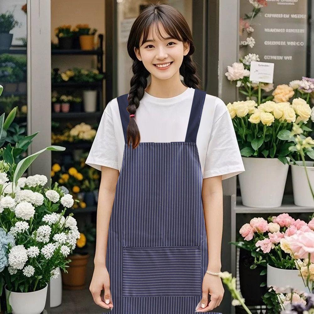 Striped Style Cooking Baking Bibs Anti-fouling Restaurant Uniform Portable Kitchen Apron  Universal