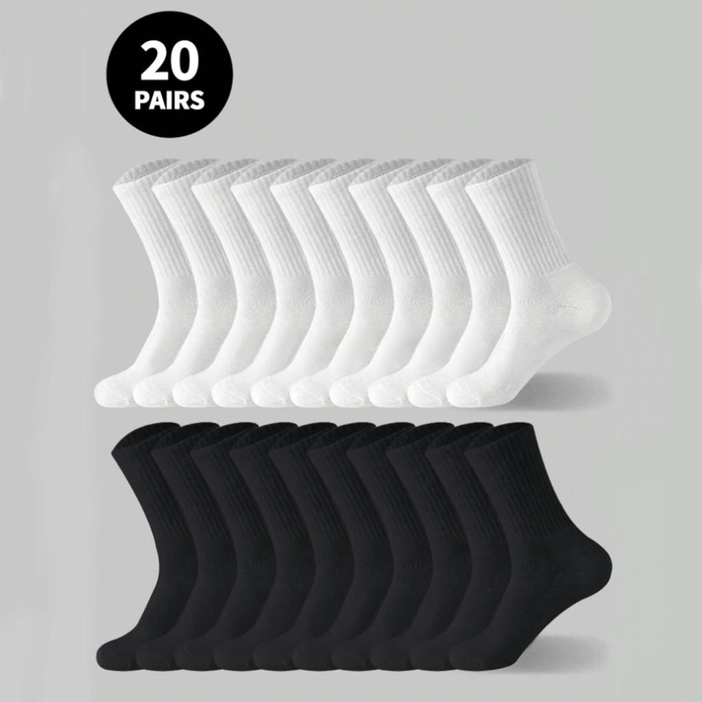 Men Socks Cotton Breathable Long Business Harajuku Socks Solid Gentleman Sox Sokken Outdoor Sports 10/20 Pairs/Lot Socks