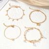 4pcs Multi-layer Butterfly  Anklet Fashion High-end Stackable Thin Chain Anklet Set